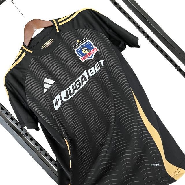 Camisa Colo Colo do Chile Away 25/26 - Torcedor Masculina - Preto com detalhes dourado