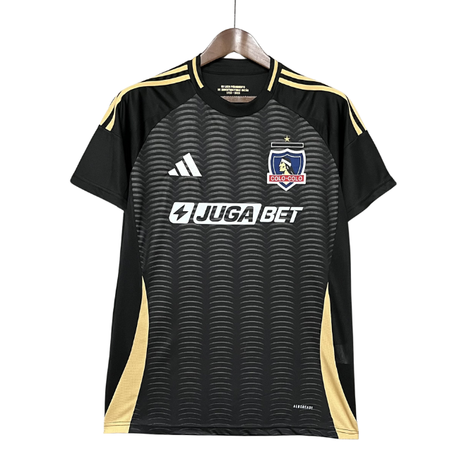 Camisa Colo Colo do Chile Away 25/26 - Torcedor Masculina - Preto com detalhes dourado