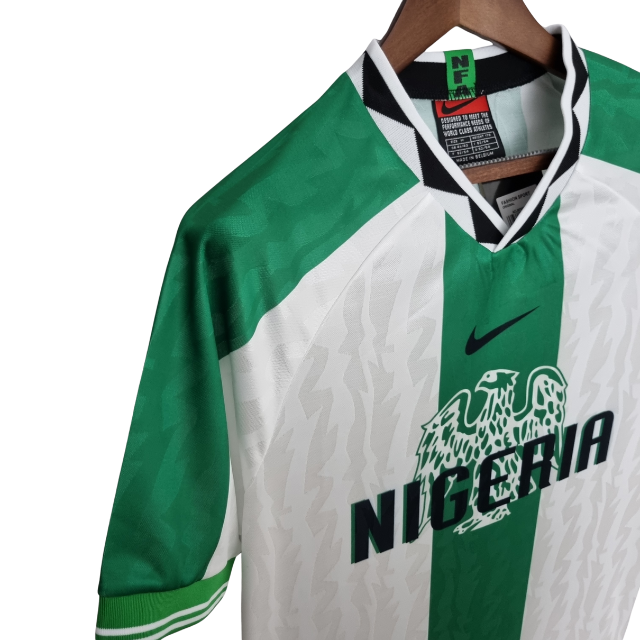 Camisa Retrô Seleção Nigéria Retro 96/98 away - Branca e verde