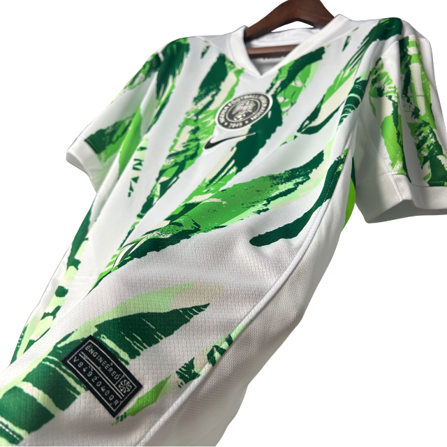Camisa Nigéria I 25/26 - Torcedor Masculina -Branca com detalhes verde