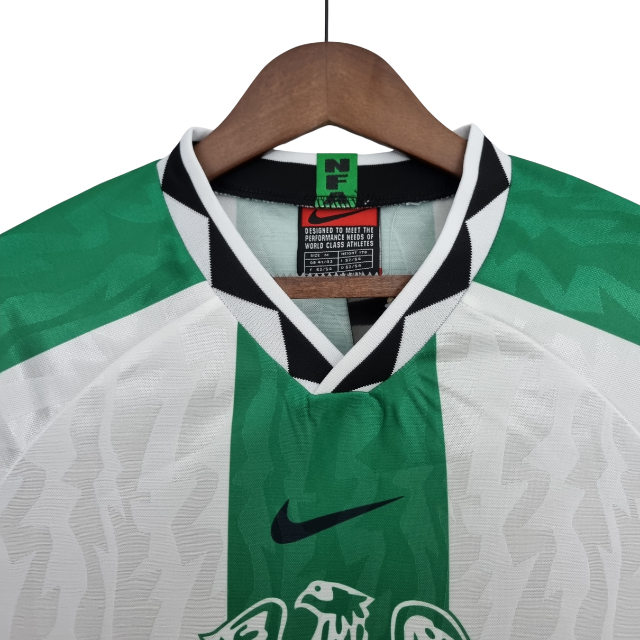 Camisa Retrô Seleção Nigéria Retro 96/98 away - Branca e verde