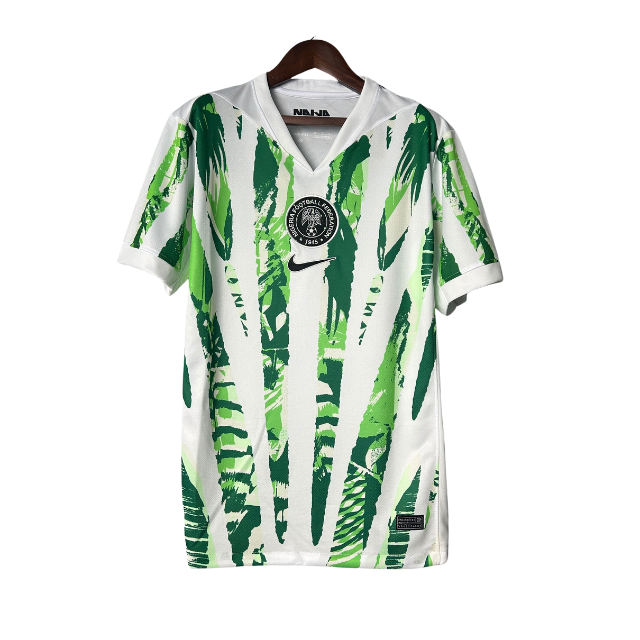 Camisa Nigéria I 25/26 - Torcedor Masculina -Branca com detalhes verde