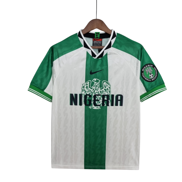 Camisa Retrô Seleção Nigéria Retro 96/98 away - Branca e verde