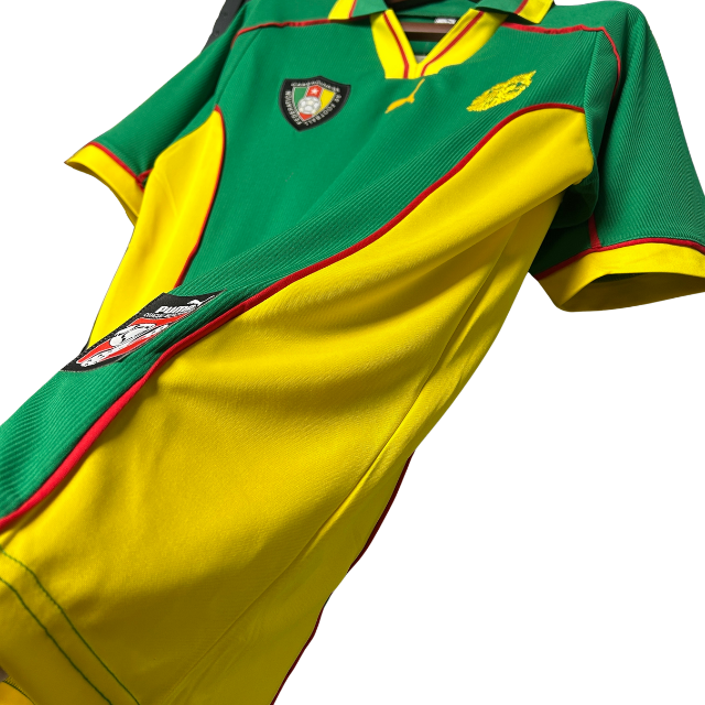 Camisa Retrô Seleção Camarões 1998 Home - Verde e amarela