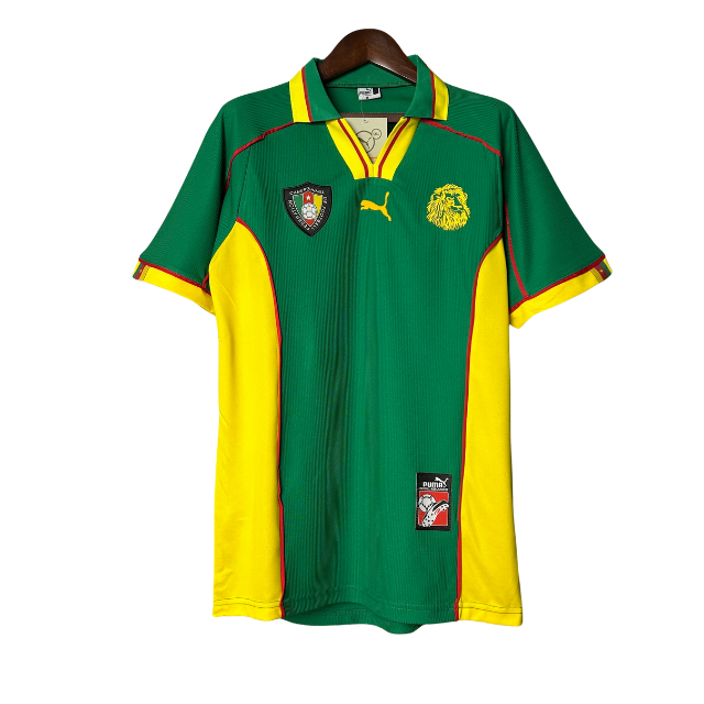 Camisa Retrô Seleção Camarões 1998 Home - Verde e amarela