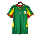 Camisa Retrô Seleção Senegal 2002 Away -Verde com detalhes vermelho e amarelo