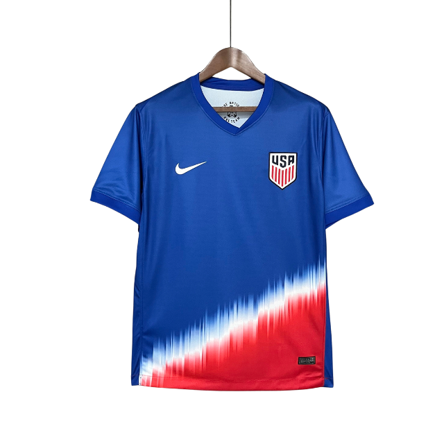 Camisa Seleção Estados Unidos 2024/25 Away - Azul com detalhes em vermelho e branco