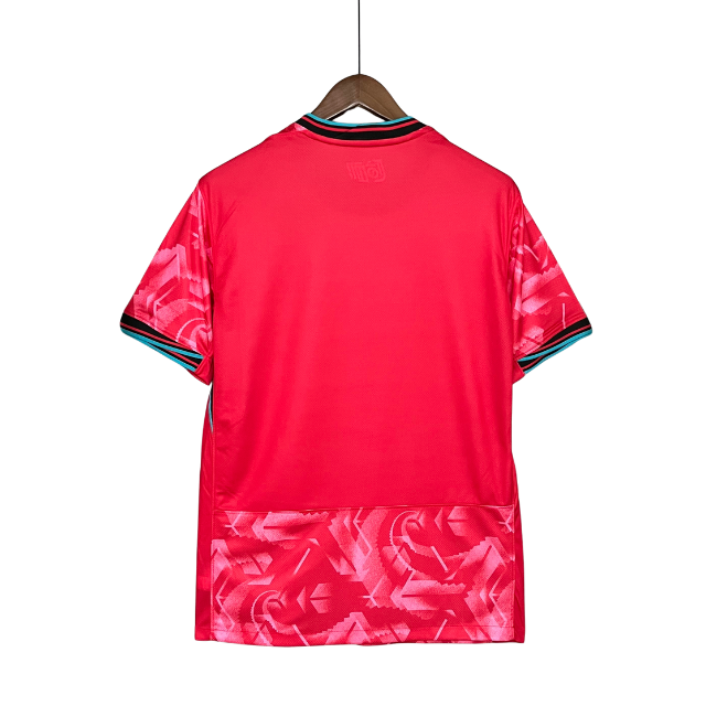 Camisa Seleção Coreia do Sul I 24/25 - Torcedor Masculina - Rosa com detalhes em azul e preto