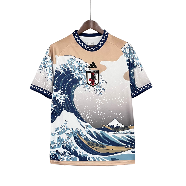 Camisa Japão Edição especial 24/25 - Torcedor Masculina - Bege com detalhes em azul e branco