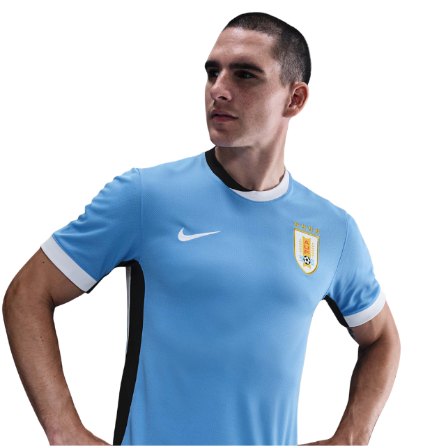 Camisa Seleção do Uruguai I 24/25 - Torcedor Masculina - Azul com detalhes em branco e preto