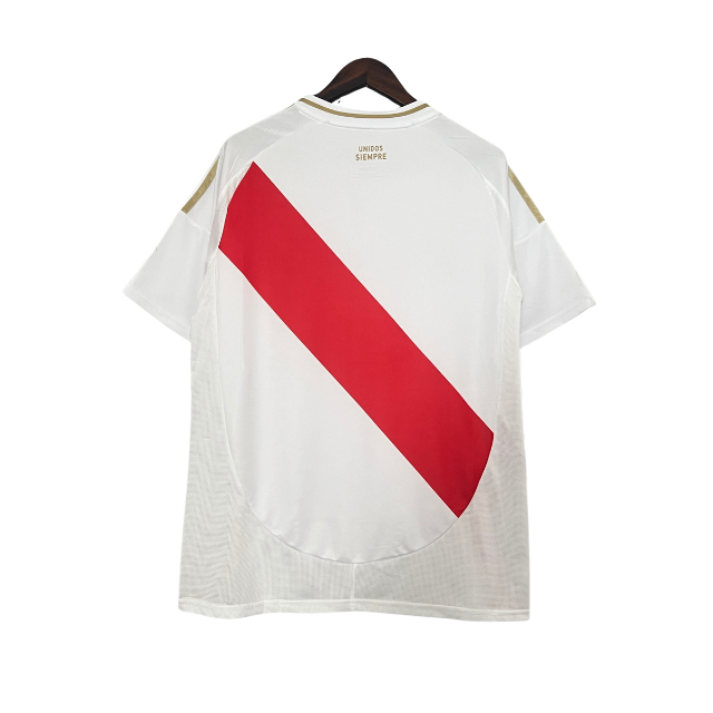 Camisa Seleção Peru I 24/25 - Torcedor Masculina - Branca com detalhes em vermelho