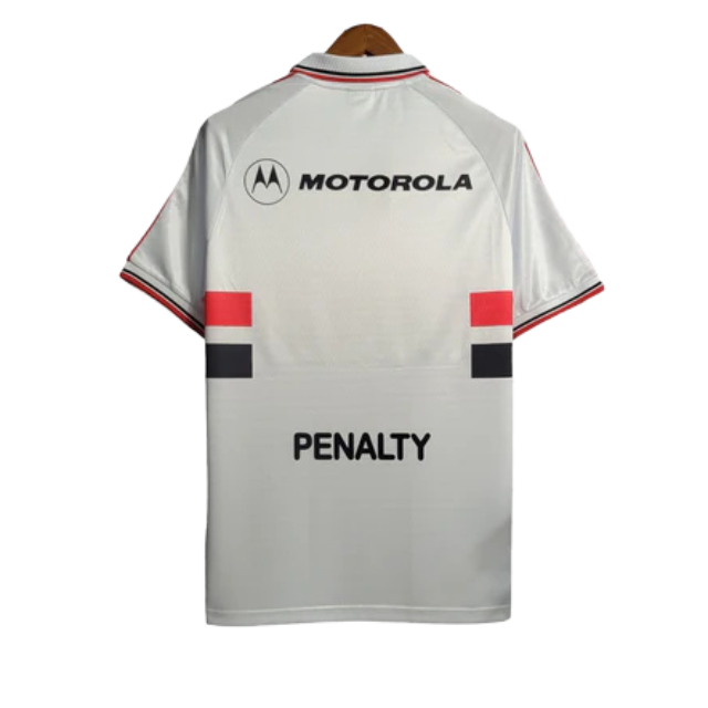 Camisa Retrô São Paulo I 2000 - Torcedor Masculina Penalty - Branca com símbolo da Motorola