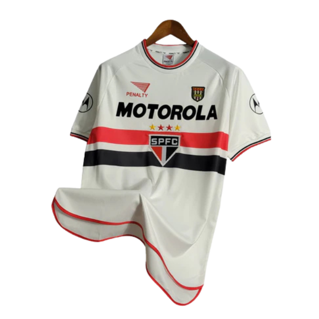 Camisa Retrô São Paulo I 2000 - Masculina Penalty - Branca com símbolo do Paulistão
