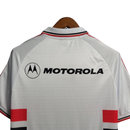 Camisa Retrô São Paulo I 2000 - Torcedor Masculina Penalty - Branca com símbolo da Motorola
