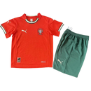 Kit Infantil Seleção Portugal I 25/26 - Vermelho com detalhes em preto e verde