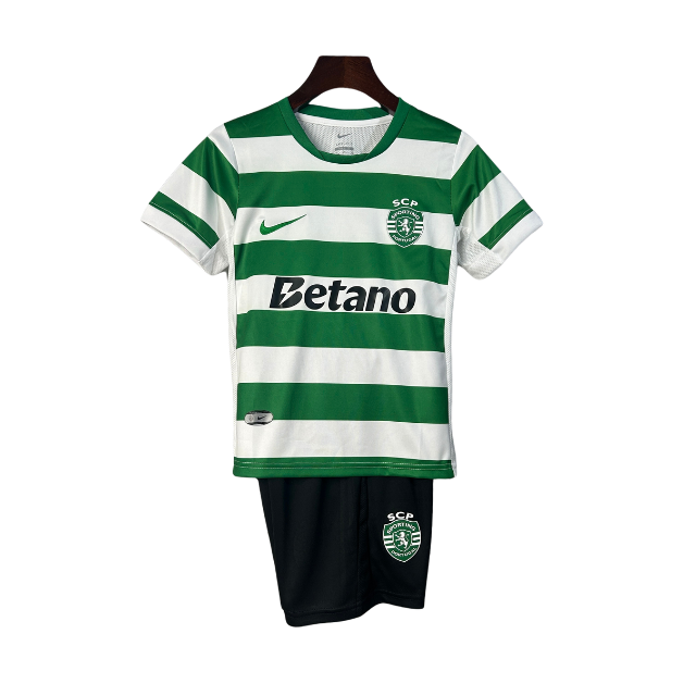 Kit Infantil Sporting I 25/26 - Verde e branco