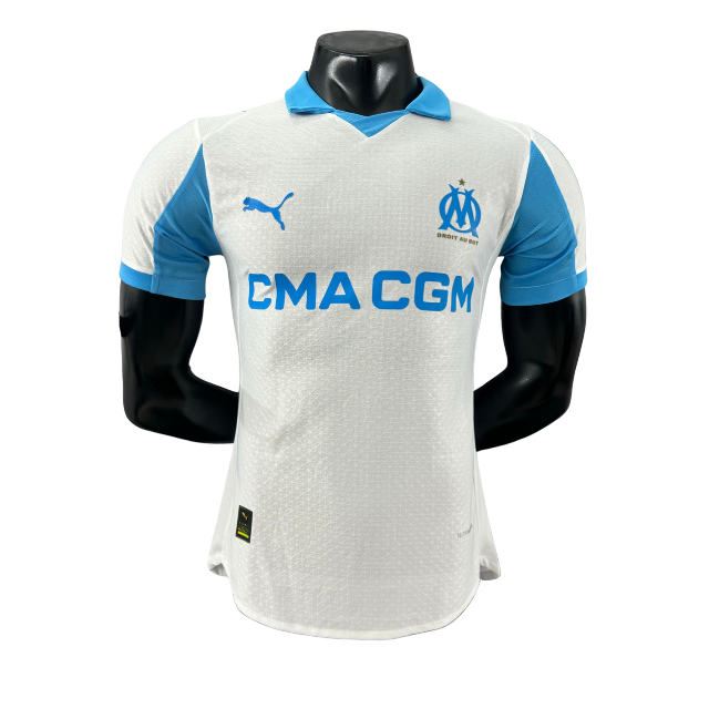 Camisa Olympique de Marseille I 25/26 - Jogador Masculina -Branca e Azul