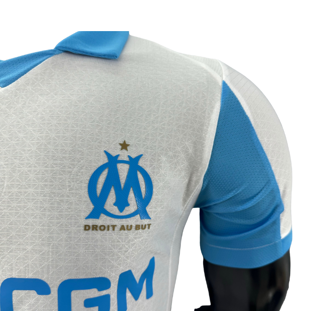 Camisa Olympique de Marseille I 25/26 - Jogador Masculina -Branca e Azul