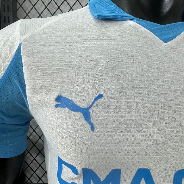 Camisa Olympique de Marseille I 25/26 - Jogador Masculina -Branca e Azul
