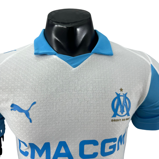 Camisa Olympique de Marseille I 25/26 - Jogador Masculina -Branca e Azul