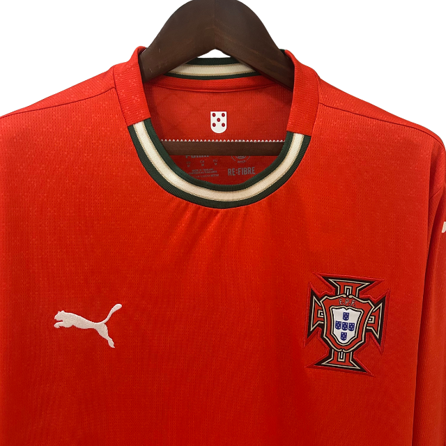Camisa Seleção Portugal I Manga Longa 25/26 - Vermelho - Torcedor Masculino