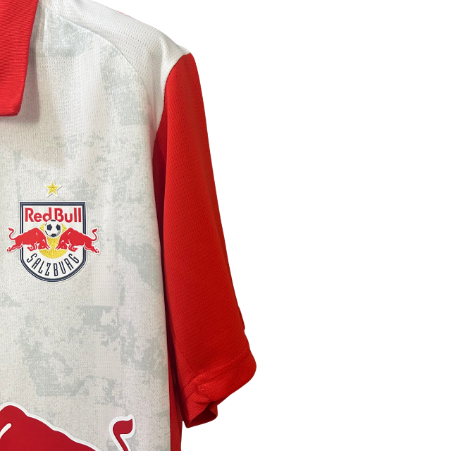 Camisa Red Bull Leipzig 25/26 - Torcedor Masculina - Branca com detalhes em vermelho