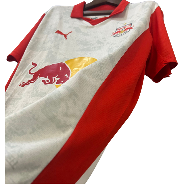 Camisa Red Bull Leipzig 25/26 - Torcedor Masculina - Branca com detalhes em vermelho