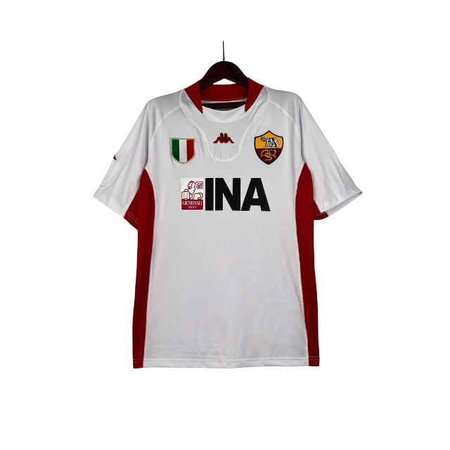 Camisa Roma retrô Away 01/02 - Torcedor - Branca
