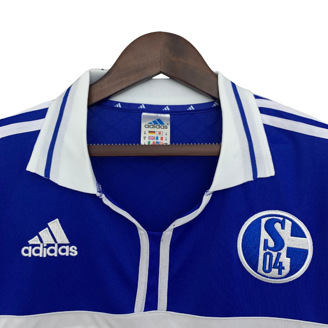 Camisa Retrô Schalke 04 I 2001/02 - Torcedor - Azul