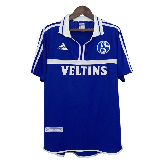 Camisa Retrô Schalke 04 I 2001/02 - Torcedor - Azul