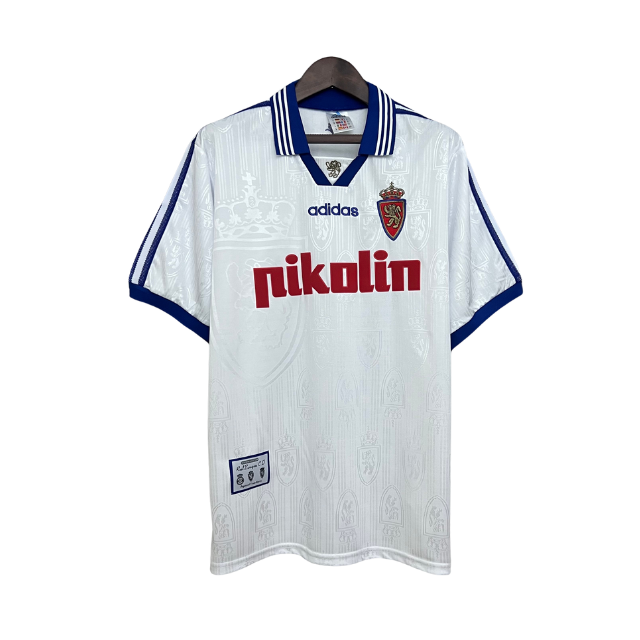 Camisa Retrô  Zaragoza 97/98 Home - Torcedor Masculina - Branca