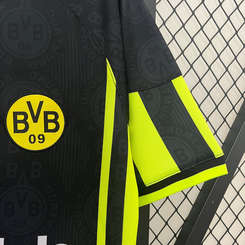 Camisa Retrô Borussia Dortmund 96/97 Away - Preta e Amarela