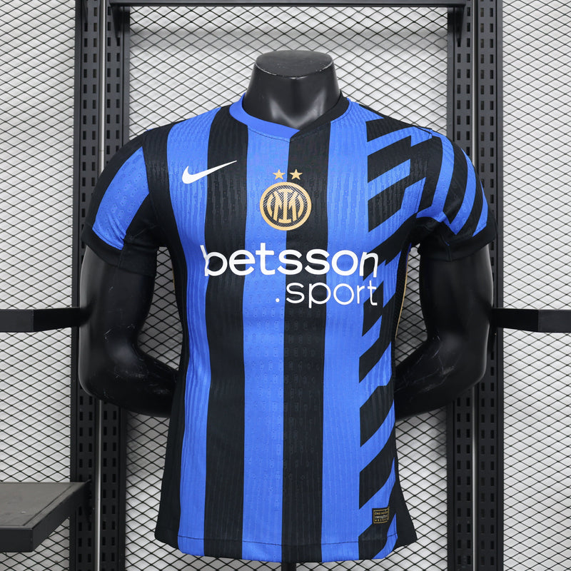 Camisa Inter de Milão Home 2024/25 Jogador Nike Masculino - Azul, Preta e Dourada