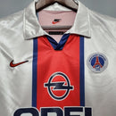 Camisa Retrô Paris Saint-Germain II 1998/1999 - Torcedor Masculina - Branca, azul e vermelha