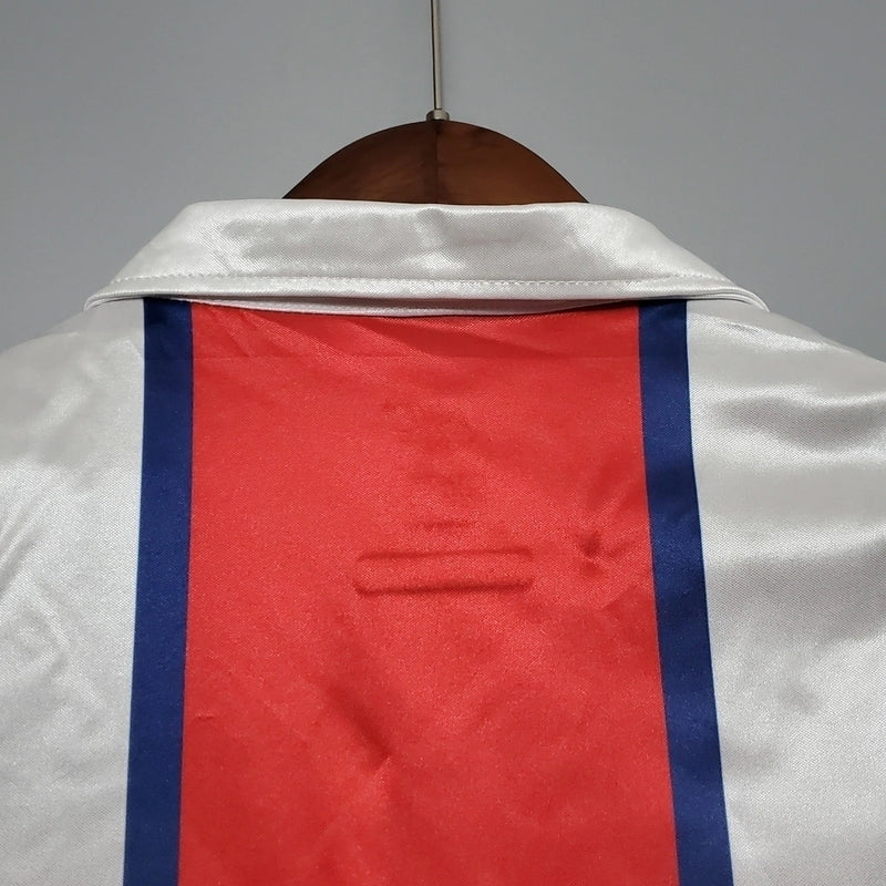 Camisa Retrô Paris Saint-Germain II 1998/1999 - Torcedor Masculina - Branca, azul e vermelha