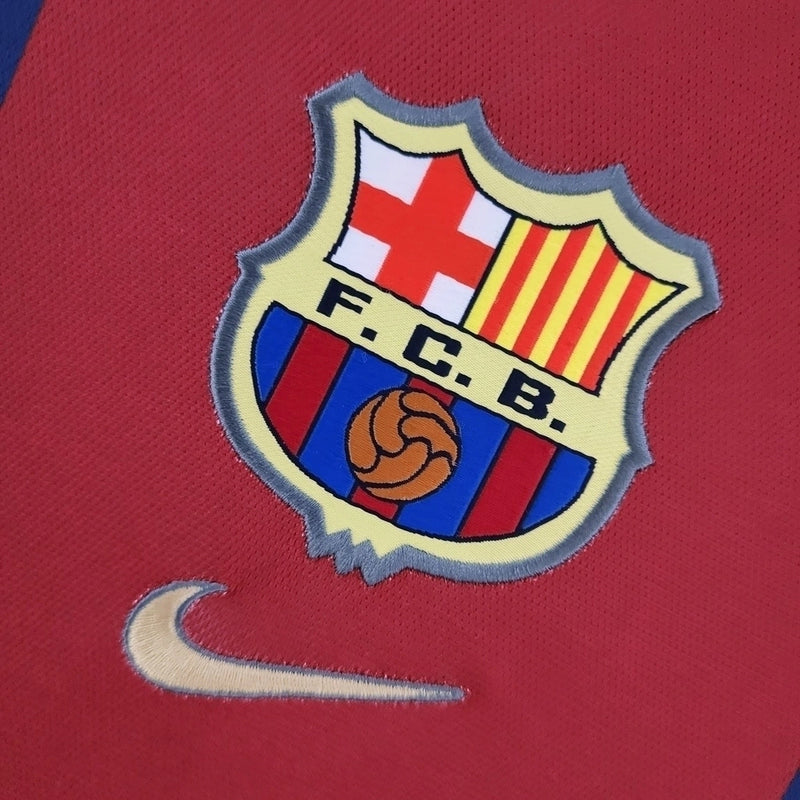 Camisa Retrô Barcelona Home 98/99 Torcedor Masculina - Azul e Grená