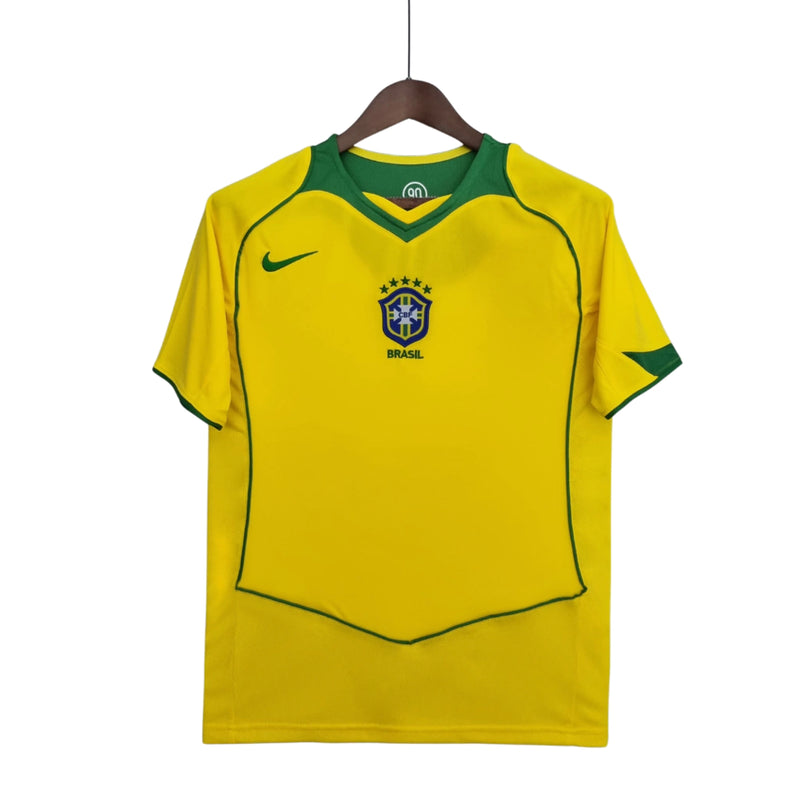 Camisa Retrô Seleção Brasileira 2004 I - Torcedor - Amarela