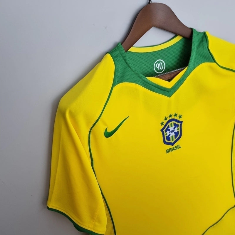 Camisa Retrô Seleção Brasileira 2004 I - Torcedor - Amarela