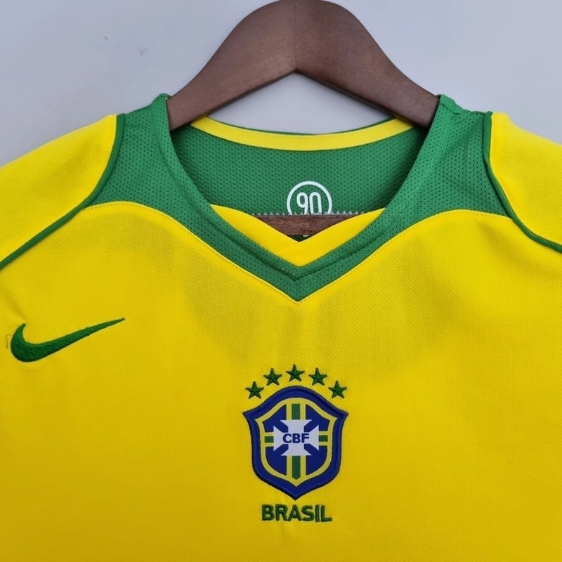 Camisa Retrô Seleção Brasileira 2004 I - Torcedor - Amarela