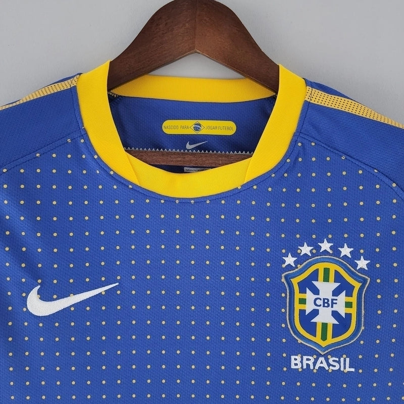 Camisa Retrô 2010 Seleção Brasileira II - Torcedor - Azul e Amarelo