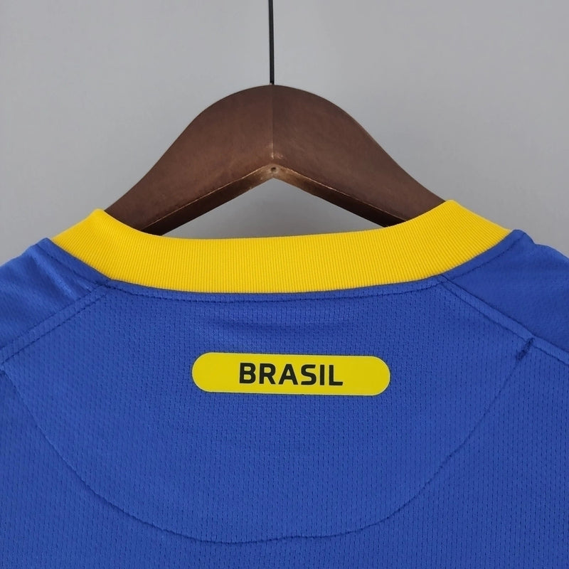 Camisa Retrô 2010 Seleção Brasileira II - Torcedor - Azul e Amarelo