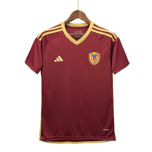 Camisa Seleção Venezuela I 24/25 - Torcedor Masculina - Vinho com detalhes em dourado