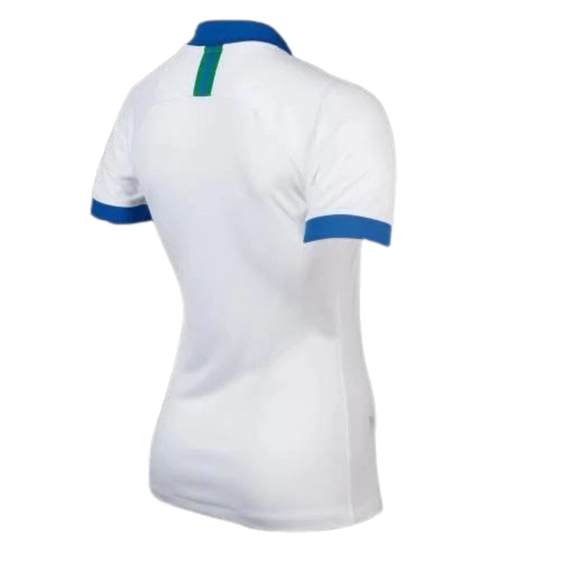 Camisa Seleção Brasileira Copa América 2019/2020 Torcedor  Feminina - Branca com detalhes em azul e verde