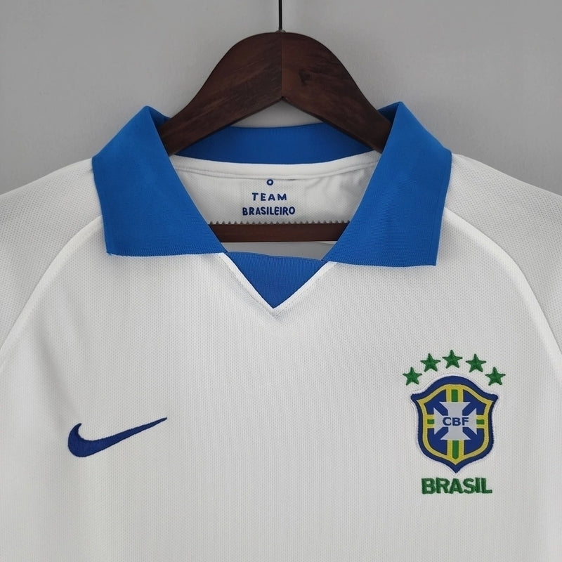 Camisa Seleção Brasileira Copa América 2019/2020 Torcedor  Feminina - Branca com detalhes em azul e verde