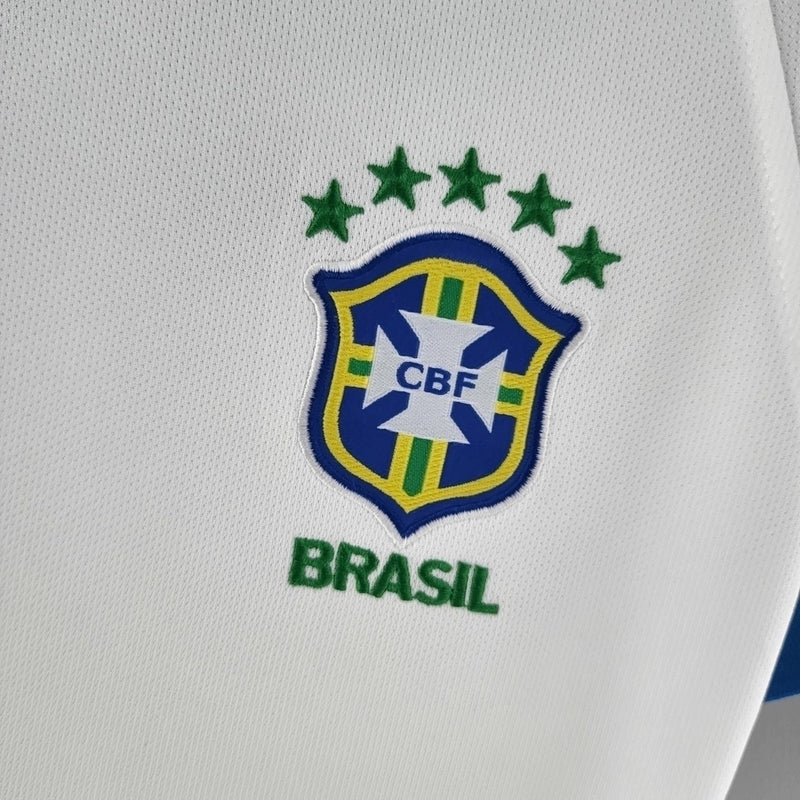 Camisa Seleção Brasileira Copa América 2019/2020 Torcedor  Feminina - Branca com detalhes em azul e verde