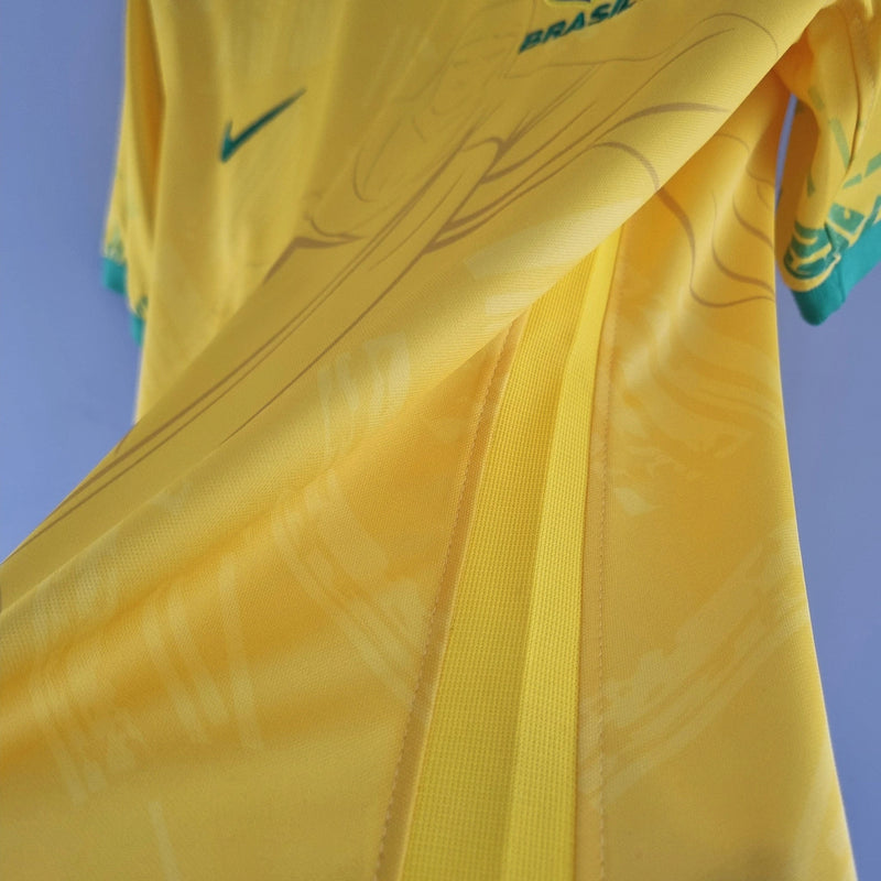 Camisa Seleção Brasileira Edição Especial Cristo Redentor Torcedor Masculina - Amarela