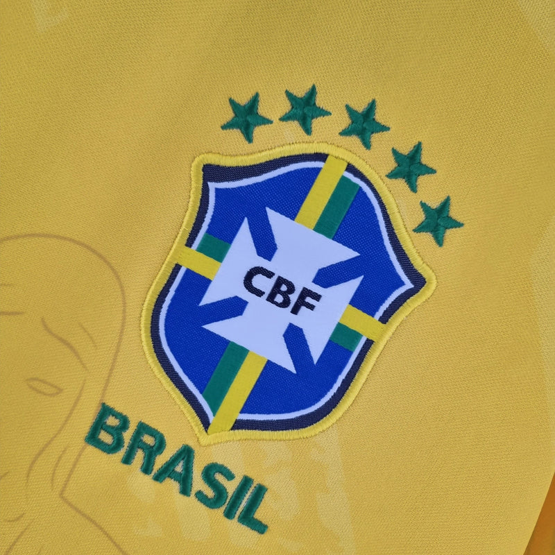 Camisa Seleção Brasileira Edição Especial Cristo Redentor Torcedor Masculina - Amarela