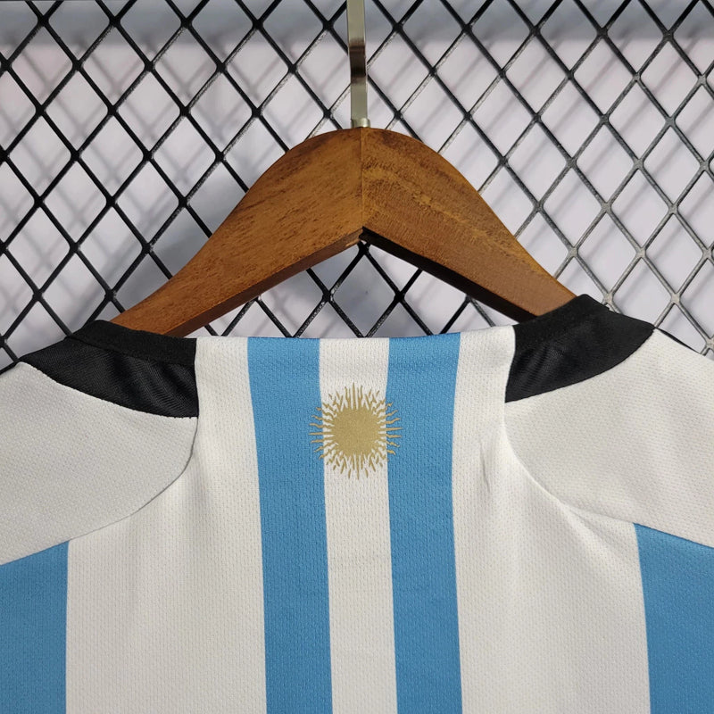 Camisa Seleção da Argentina Três Estrelas - 2022 Torcedor Masculina