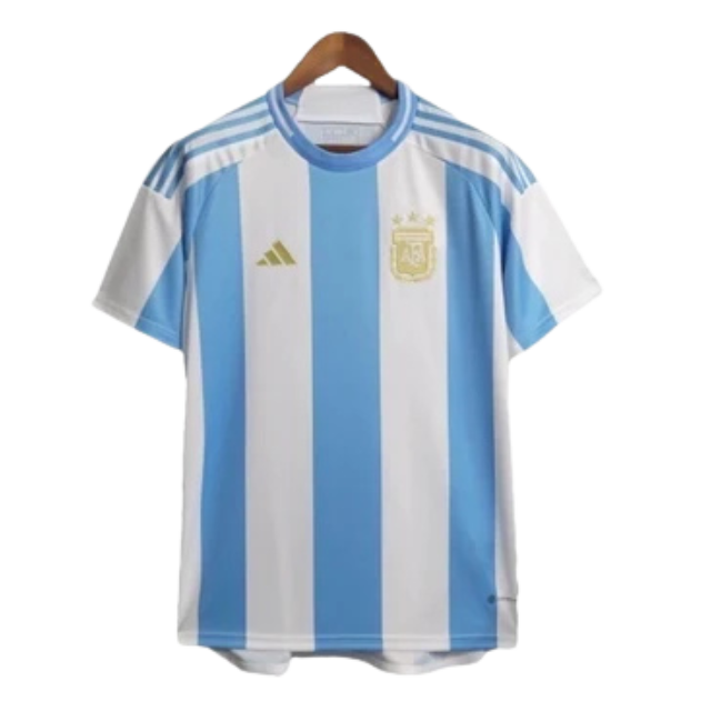 Camisa Seleção da Argentina I 24/25 - Torcedor Masculina - Azul e branca com detalhes em dourado
