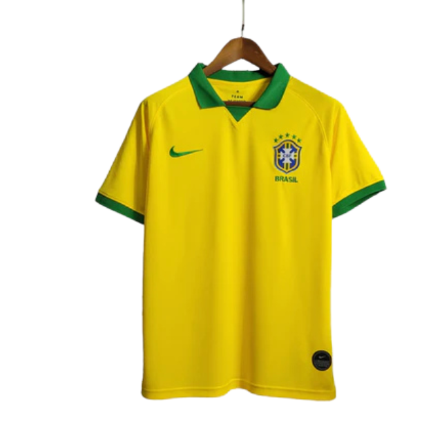 Camisa Seleção Brasileira I 19/20 Torcedor Masculina -Amarela com a Gola Verde